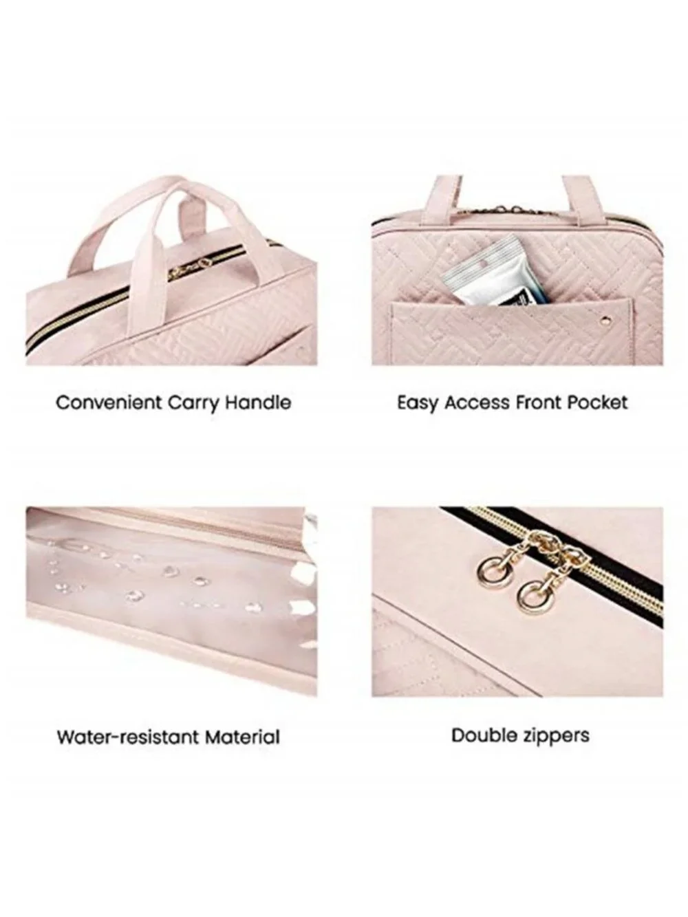 Large Toiletry Bag Travel Bag with Hanging Hook, Water-resistant Cosmetic Bag
